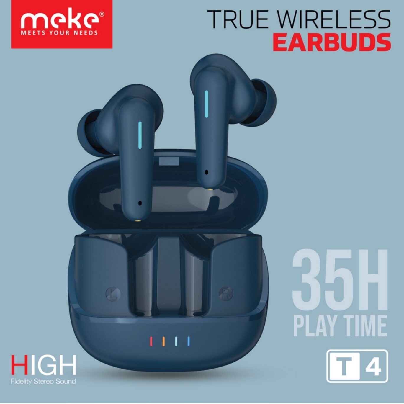Meke T4 TWS Touch Control  Wireless Earbuds