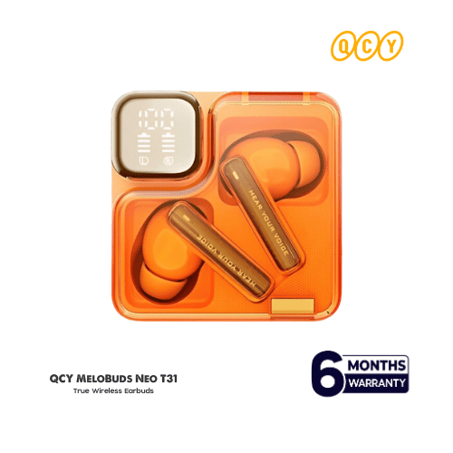 QCY MeloBuds Neo T31 Sci-Fi Aesthetic Earbuds Orange