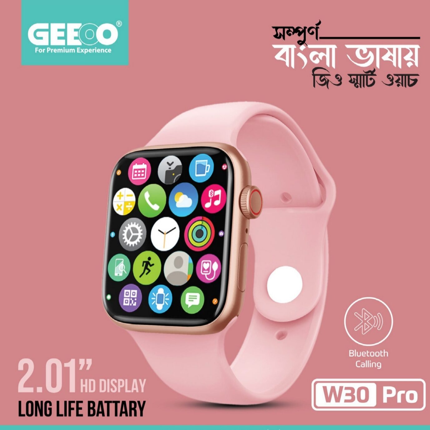 Geeoo W30 Pro Bluetooth Calling  Smart watch