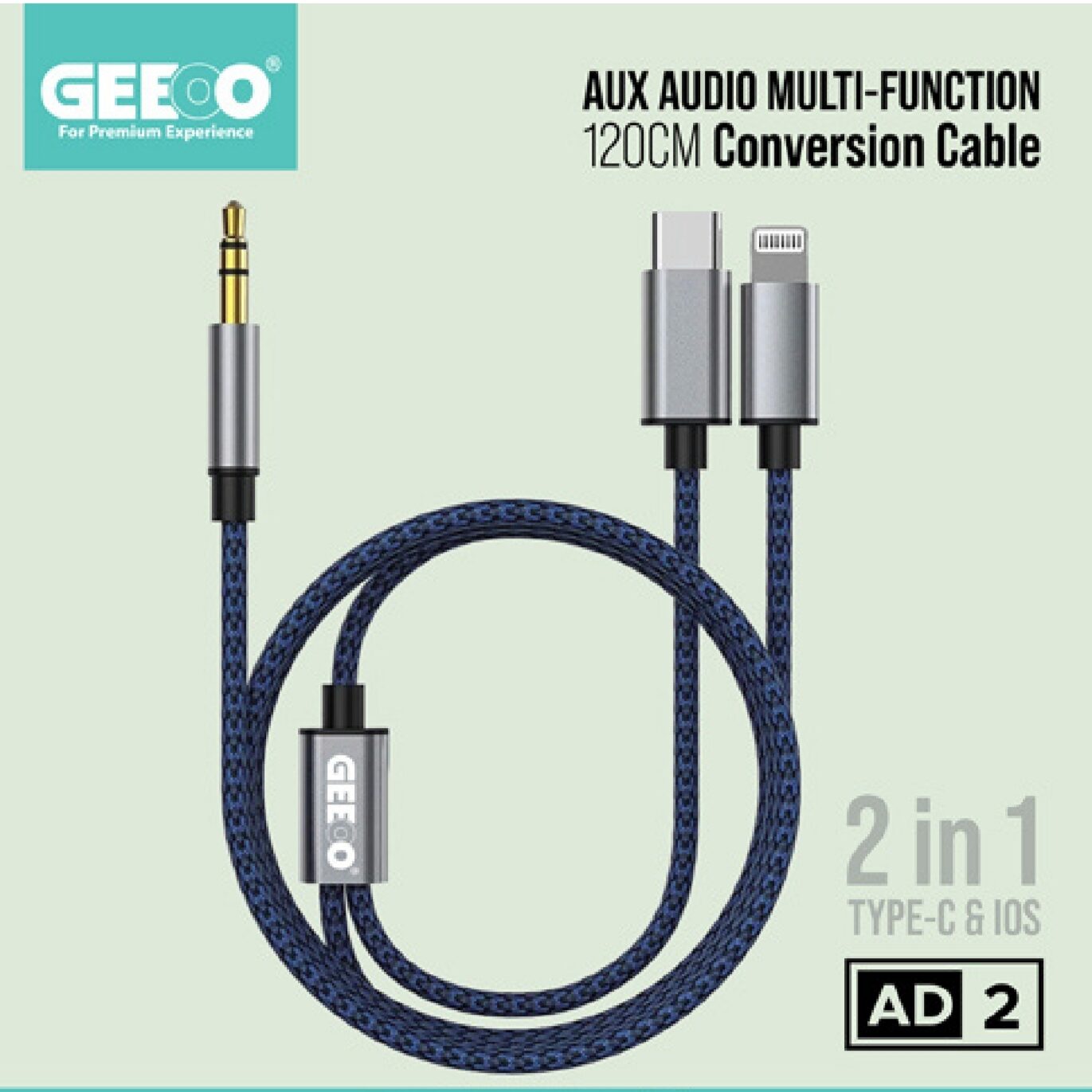 Geeoo AD 2 2 in 1 AUX Audio  Multi Function  Conversion Cable