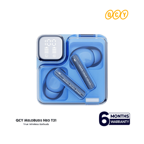 QCY MeloBuds Neo T31 Sci-Fi Aesthetic Earbuds Blue