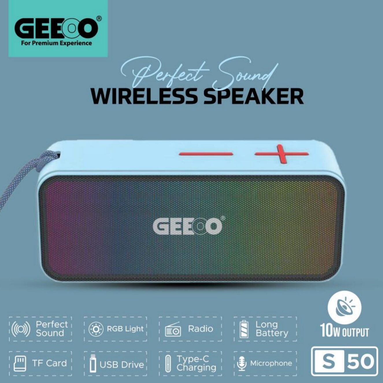 Geeoo S50 PERFECT SOUND RGB  WIRELESS SPEAKER