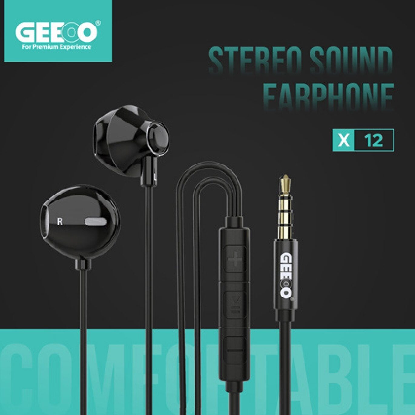 Geeoo X12 Powerful Sound  Experience  Earphone with zipper box