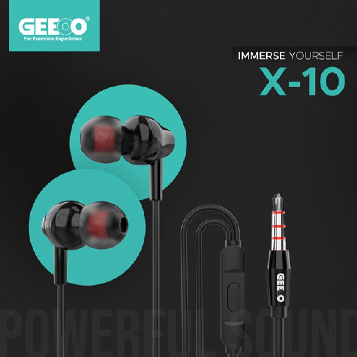 Geeoo x10 Powerful Sound  Experience  Earphone