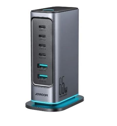 JOYROOM JR-TCM02 65W Gan Multi-port Power Station 4 USB-C and 2 USB-A (EU Plug)