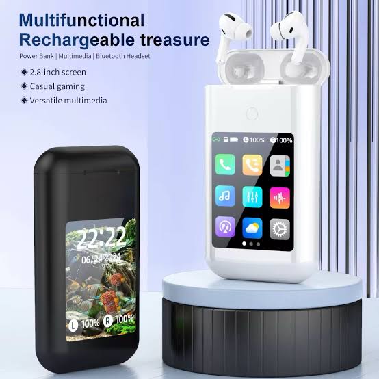 Power bank with display and airpods