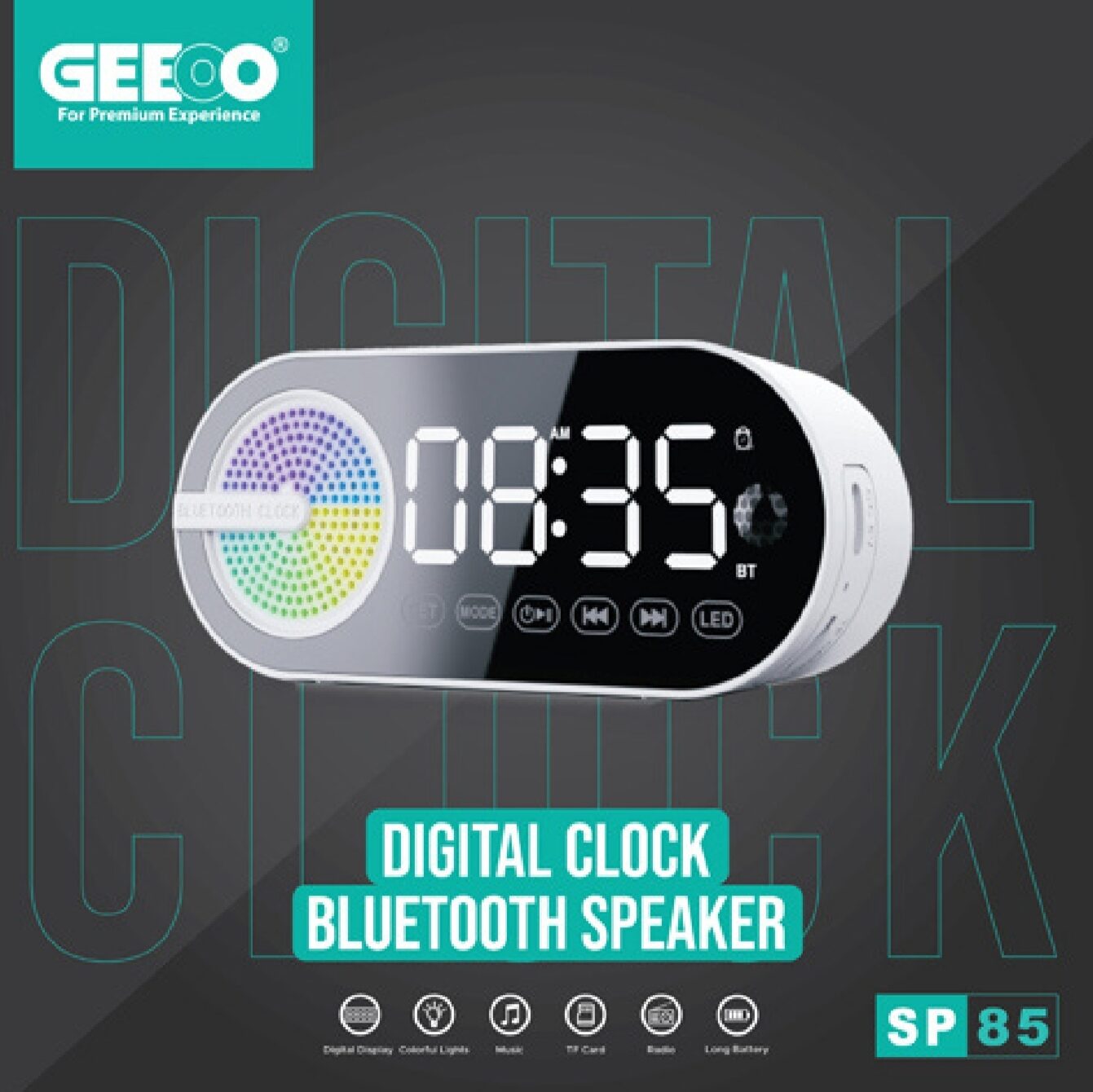 Geeoo SP85 Digital Clock  Bluetooth Speaker