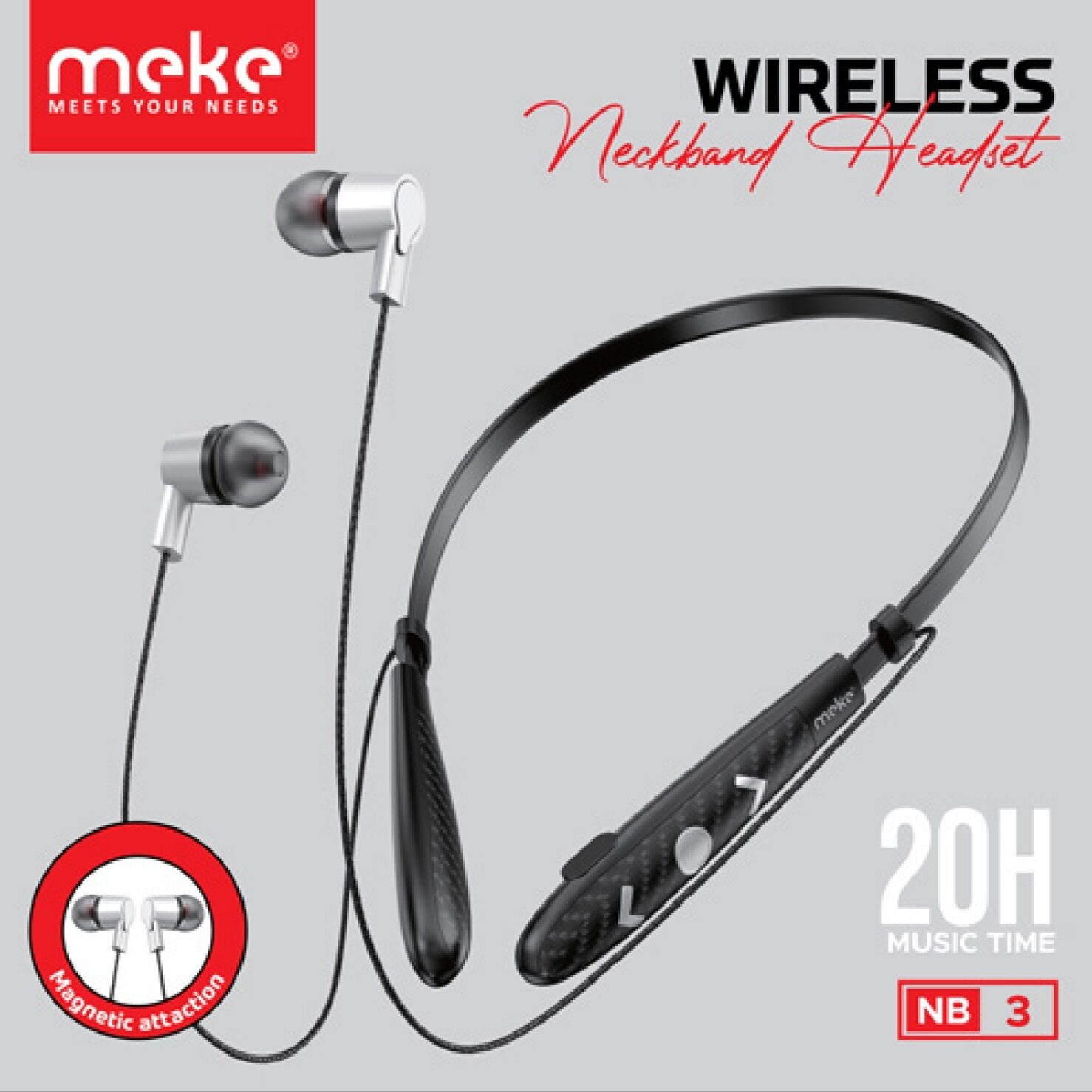 Meke NB3 Wirless Neckband  Headset